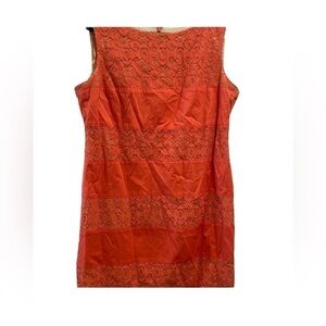 SL‎ Fashions size 12. Orange sheath dress with nude liner